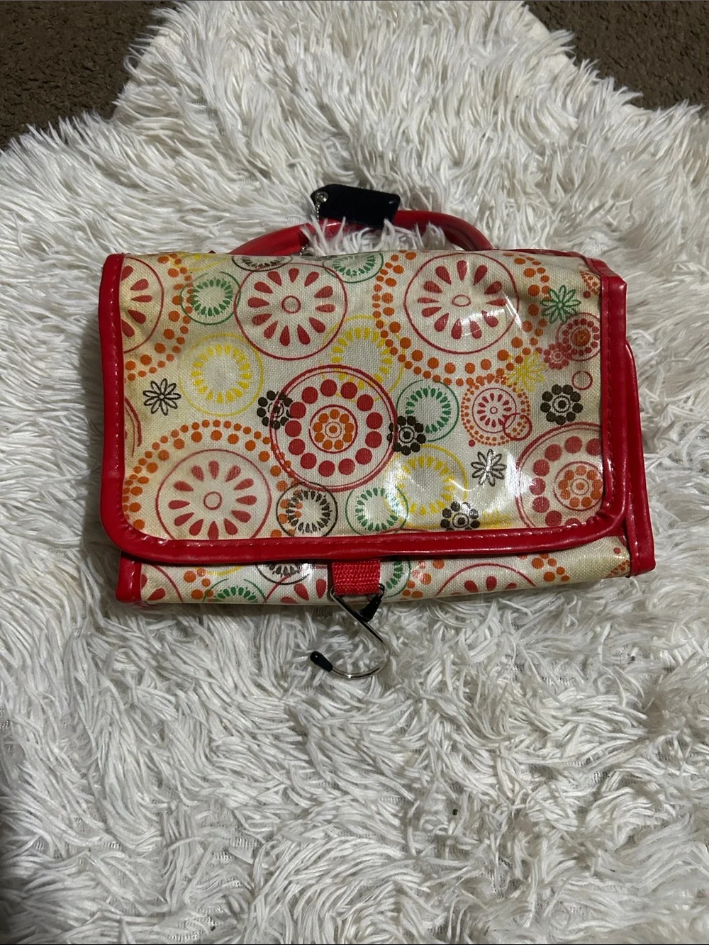 Foldable Travel Jewelry and Toiletry Organizer - Red